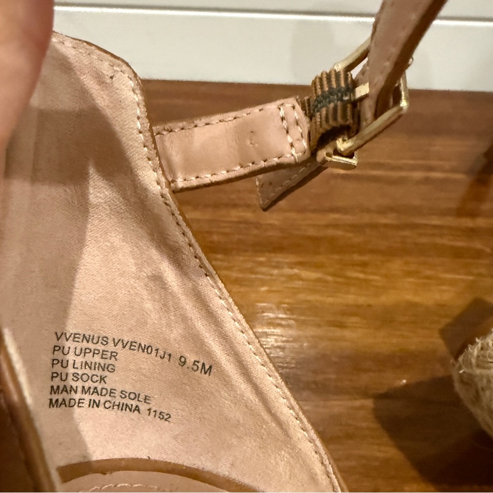Madden Girl Tan Espadrille Wedge Sandals Ankle Strap Boho Platform Heels Sz 9.5 - Picture 7 of 7